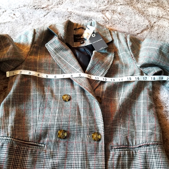 Lucky brand Plaid Double Breasted blazer size XS NWT - Picture 7 of 9